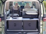 The modular units seen from the rear of the campervan