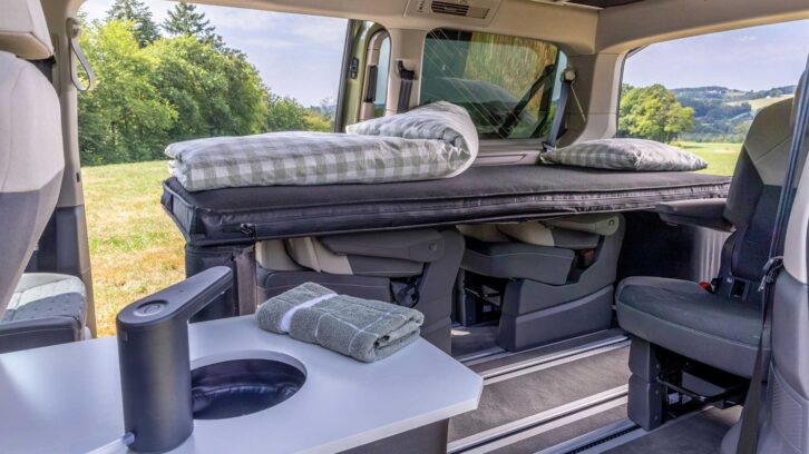 The flexible sleeping arrangement can be used as a single or a double bed