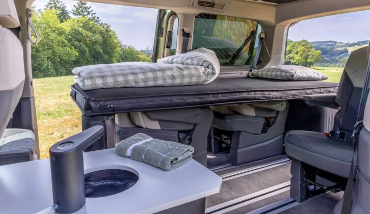 The flexible sleeping arrangement can be used as a single or a double bed