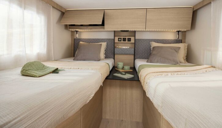 The fixed single beds in the C66