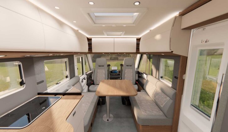 Inside the new C2 Tourer layout with parallel seating