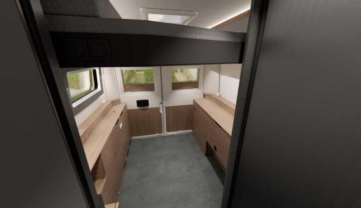 The beds at the back of the Relax 640 LE XR can be raised