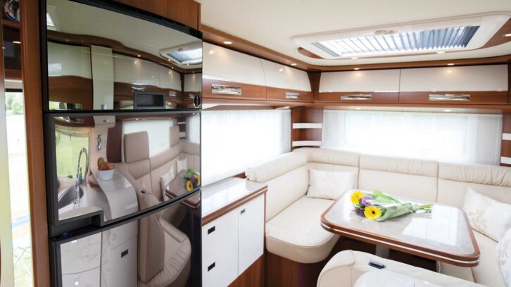 Inside a Carthago motorhome