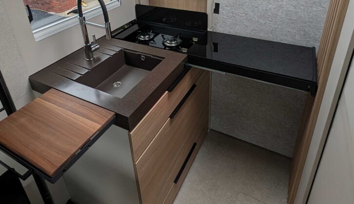 The kitchen in the 'van