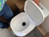 A toilet in a motorhome
