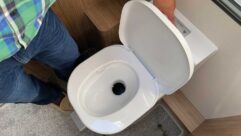 A toilet in a motorhome