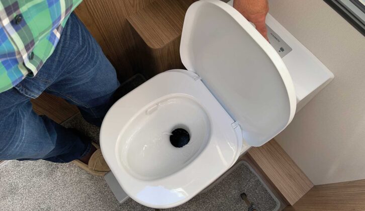 A toilet in a motorhome