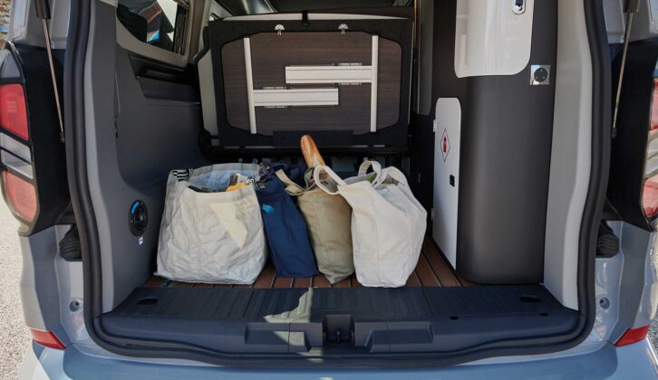 Shopping loaded into the Monza's 'boot' space
