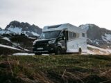 A motorhome from the Sunlight UNLTD range being driven along a road