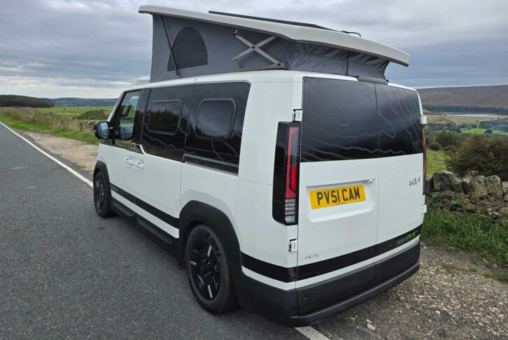The KIA PV5 i-Camper from the back