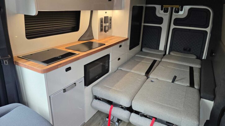 The bed in the KIA PV5 i-Camper