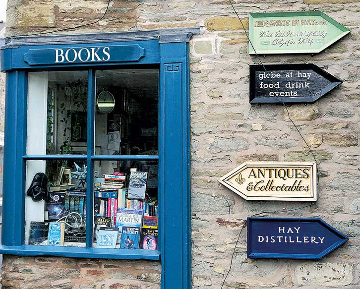 A bookshop in Hay on Wye