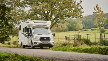 A Bailey Adamo motorhome on the road