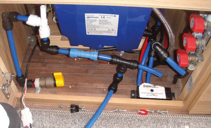 The exposed cover of the water heater
