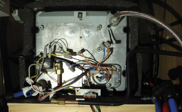 The metal casing after the screws have been removed