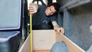 Measuring where carpentry is being done