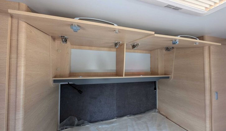 The two lockers above the bed