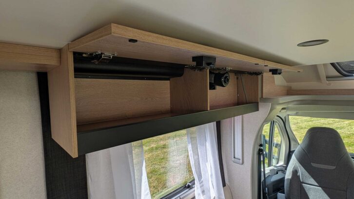 Two of the overhead lockers