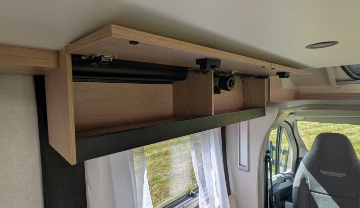 Two of the overhead lockers