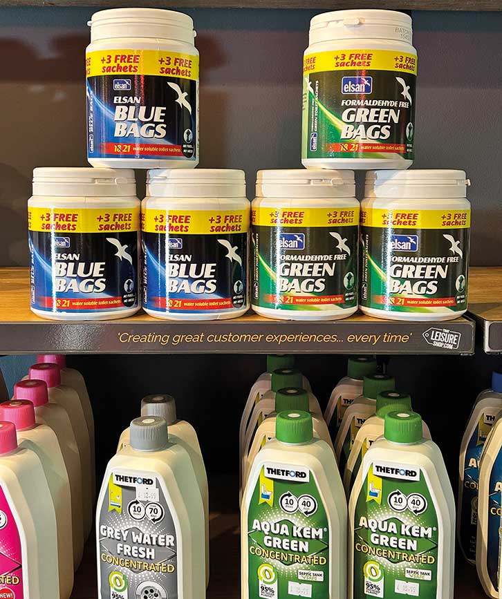A selection of toilet chemicals