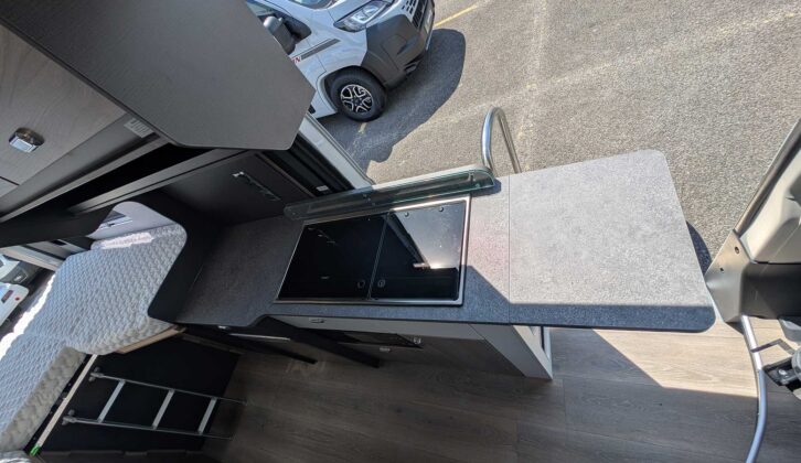 The kitchen in the Swift Merlin 174