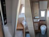 The shower (left) and main washroom (right)