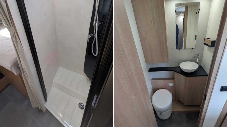 The shower and washroom