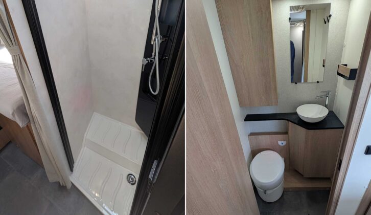 The shower and washroom