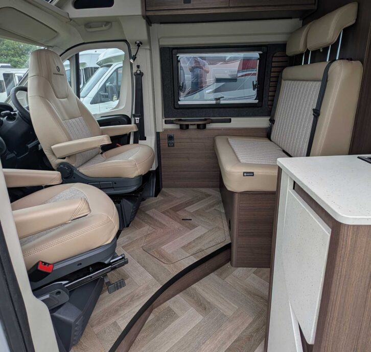 The cab seats swivelled round