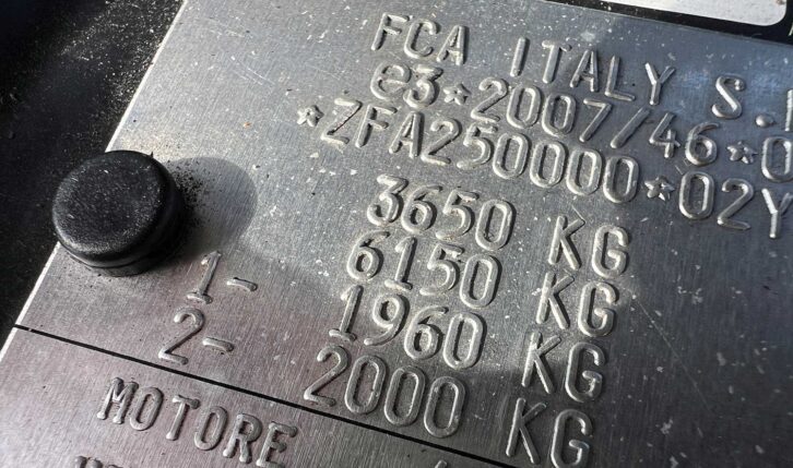 Chassis plate shows 3650kg