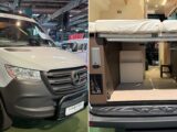 The Bürstner Habiton HMX 6.1 (left) and the storage underneath the bed (right)