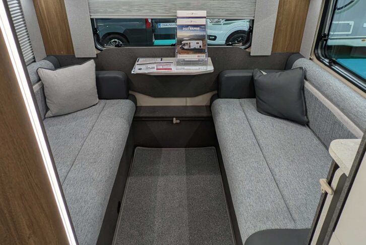 The rear lounge in the Adventure 76