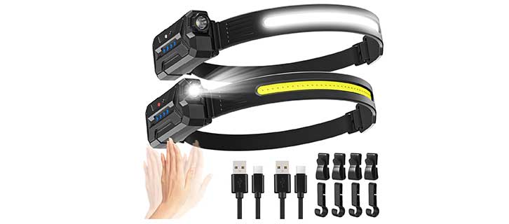 Rechargeable wide beam head torch